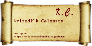 Krizsák Celeszta névjegykártya
